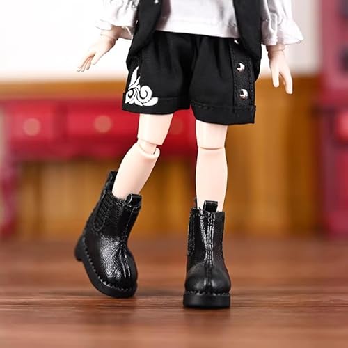 XiDonDon Modische Lederschuhe für OB11, DDF, Body9, 1/12 BJD, GSC Puppenzubehör, BJD Puppenschuhe (Black) von XiDonDon