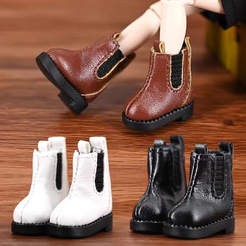 XiDonDon Modische Lederschuhe für OB11, DDF, Body9, 1/12 BJD, GSC Puppenzubehör, BJD Puppenschuhe (Brown) von XiDonDon