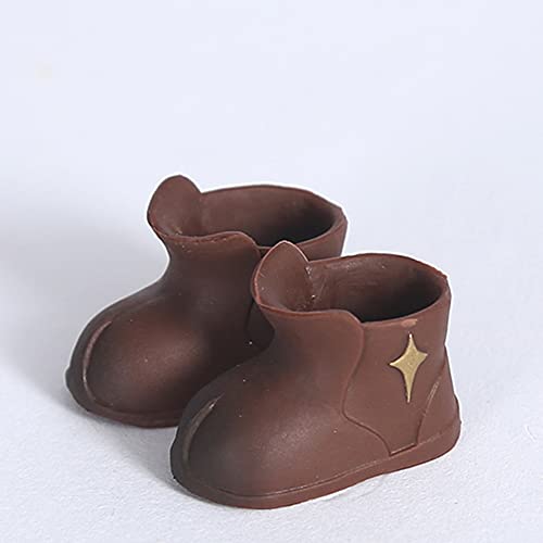 XiDonDon OB OB11 Größe OB Doll 11cm Körperschuhe Star Rain Boots 1/12 BJD Puppenschuhe für OB, GSC, Puppenzubehör (Brown) von XiDonDon