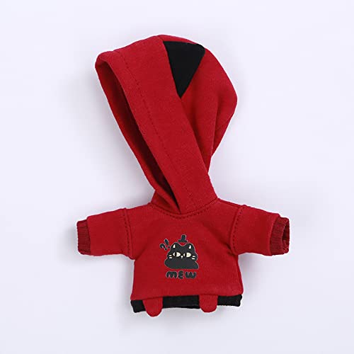 XiDonDon OB11 Puppenkleidung Süße Katze Mäntel Hoodies Sweatshirts für Body9, OB, Molly, GSC, YMY, 1/12bjd Puppenzubehör (Red) von XiDonDon