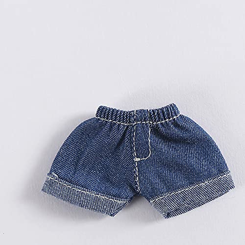 XiDonDon Ob11 Babykleidung Bjd Kleidung Jeans Shorts T-Shirt für 1/12 Bjd Puppenkleidung, Molly, OB, GSC, Yoshino Puppenzubehör (Denim Dark Blue) von XiDonDon