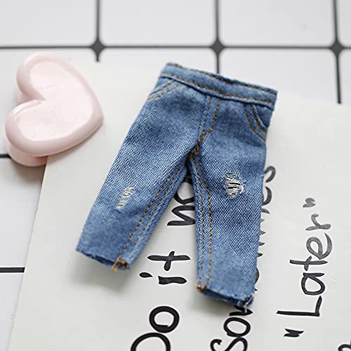 XiDonDon Ob11 Babykleidung für 1/12 BJD, OB, GSC Wear Strumpfhosen BJD Puppenkleidung Jeans Hosen Puppenzubehör OB Kleidung (Dark Blue) von XiDonDon