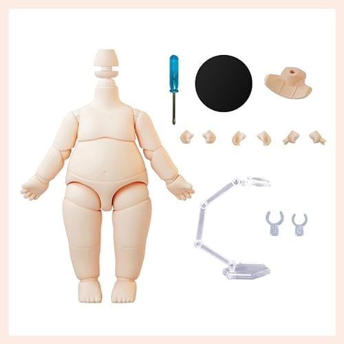 XiDonDon PVC-Tierpuppenkörper für GSC, 1/12 BJD-Puppenkopf, Actionfigur, Mädchen, Jungen, Spielzeug, Puppenzubehör (Milky White,Pear Body) von XiDonDon