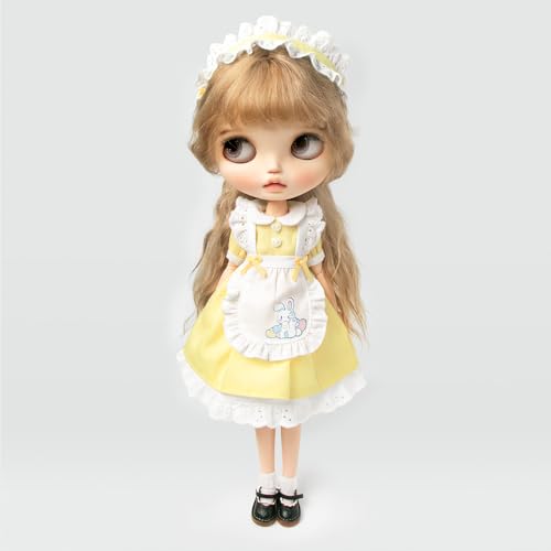 XiDonDon Puppenkleidung, süßes Kleid für Blyth, OB22, OB24, OB27, Licca, Azone BJD Puppen, Kleidung, Spielzeug, Zubehör, Geschenke (nur Kleidung) (Yellow) von XiDonDon