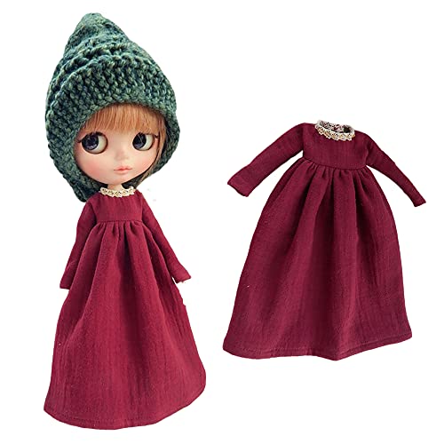 XiDonDon Puppenkleidung Frack für Blyth,Ob24,Licca,Azone BJD Puppenkleidung Spielzeug Zubehör Geschenke (Wine Red) von XiDonDon