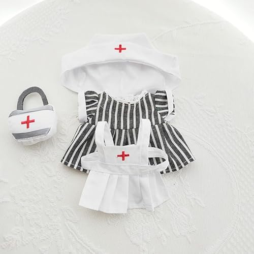 XiDonDon Puppenkleidung für 7,9 Zoll/20 cm große Puppen, Dienstmädchenrock, Krankenschwesteruniform, JK-Anzug, Plüsch-/Stoffpuppenspielzeug-Zubehör (set6) von XiDonDon