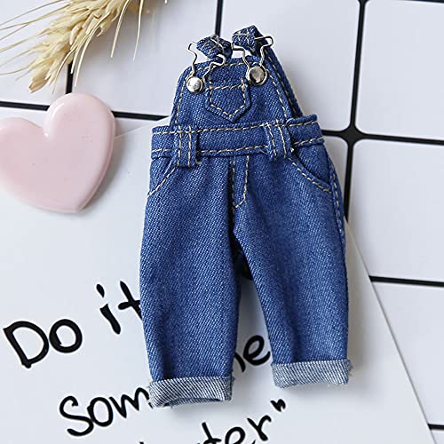 ob11 Puppenkleidung Bjd Kleidung Fashion Strap Denimhose für OB, Piccodo, GSC, 1/12bjd Puppenkleidung Zubehör Hosen (Blue) von XiDonDon