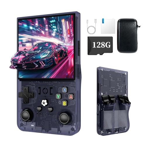 XiFanHo R36MAX Retro Handheld Spielkonsole 128 GB - 4K HD 4,0-Zoll-IPS-Bildschirm, mit vielen Spielen, Open-Source Linux System Retro Konsole Spielkonsole 4000 mAh(Grau) von XiFanHo