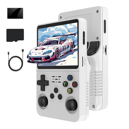 XiFanHo R36S Retro Handheld Game Console 128G - 3.5“ IPS Bildschirm mit 20000+ Classic Games Tragbarer Pocket Video Game Player Open Source Linux OS mit 3200mAh Batterie(Weiß) von XiFanHo