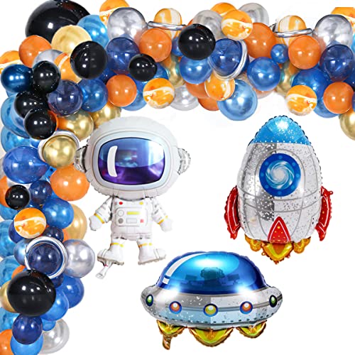 Astronauten Raketen Folienballon, 83 pcs, XiXiRan Weltraum Geburtstag Party Dekoration, Astronaut Geburtstagsdeko, Weltraum Kinder Ballon, Weltraum Ballonbogen Girlande, Astronaut, Rakete, Raumschiff von XiXiRan