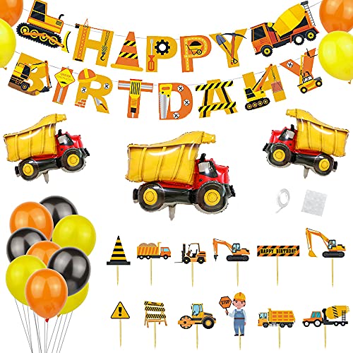 XiXiRan Bagger Kindergeburtstag Deko Set - Happy Birthday Banner, Baufahrzeug Folienballon, Torten Dekoration und Luftballons XiXiRan Bagger Kindergeburtstag Deko Set - Happy Birthday Banner, Baufahrzeug Folienballon, Torten Dekoration und Luftballons von XiXiRan