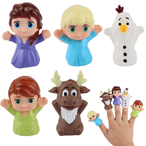 Finger Puppet Set, XiXiRan 5 Stück Märchen Fingerpuppen, Mini Kieselgel Fingerpuppen Lernspielzeug, Handpuppen Geschichten Requisiten, Badespielzeug Figuren (Prinzessin) von XiXiRan