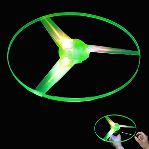 XiXiRan Led Leuchtspielzeug Kinder, Fliegen Spielzeug für Draußen Nachtleuchtendes, Übergroße Frisbee, Starke Flugfähigkeit, Bambus Libellen (Green) von XiXiRan