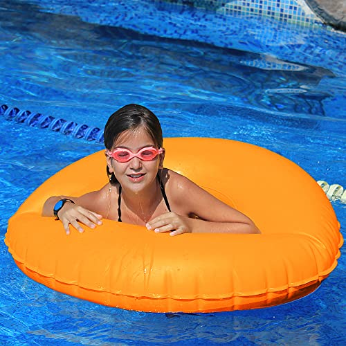 Schwimmring Aufblasbarer, XiXiRan Schwimmreifen Erwachsene, Schwimmringe Groß, Schwimmring-Fluoreszenz, Verdickung Des Schwimmrings, Aufblasbarer Schwimmring Ø 85cm für Den Pool Strand Sommer (Orange) von XiXiRan