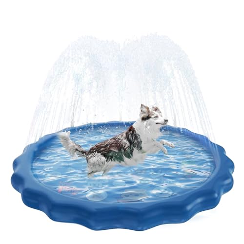 Wassermatte für Hunde, XiXiRan Splash Pad Kinder, Wasserspielmatte mit Sprinkler, Wassersprinkler Kinder Outdoor, Sprinkler Pad Non-Slip, Hundepools, Wasserspritzmatte für Hunde (blu-Brief, L-100cm) Wassermatte für Hunde, XiXiRan Splash Pad Kinder, Wasserspielmatte mit Sprinkler, Wassersprinkler Kinder Outdoor, Sprinkler Pad Non-Slip, Hundepools, Wasserspritzmatte für Hunde (blu-Brief, L-100cm) von XiXiRan