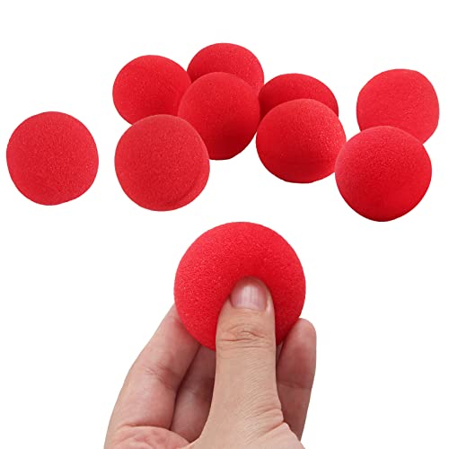 XiXiRan 10 Stück Rote Schwammbälle, Magic Sponge Balls, Weicher Schwammball, Sponge Balls Magic, Schaumstoffbälle Zaubern, Kleinen Schwammkugeln, Magic Street Klassische Comedy Trick Requisiten von XiXiRan