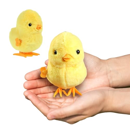 XiXiRan Aufziehspielzeug Huhn, 2 Stück Küken Kuscheltier, Huhn Kuscheltier, Küken Spielzeug zum Aufziehen, Ostern Spielzeug Geschenk, Aufziehspielzeug Kinder von XiXiRan