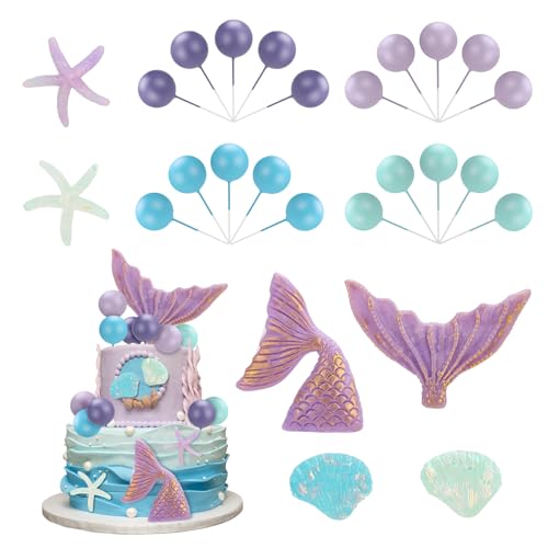 Xialvyu 26 Stück Meerjungfrau Kuchen Dekoration, Meerjungfrau Kuchen Topper, Meerjungfrau Cake Topper Geburtstag, Ozean Theme Tortendeko, Meerjungfrau Schwanz Muschel Kuchen Topper Xialvyu 26 Stück Meerjungfrau Kuchen Dekoration, Meerjungfrau Kuchen Topper, Meerjungfrau Cake Topper Geburtstag, Ozean Theme Tortendeko, Meerjungfrau Schwanz Muschel Kuchen Topper von Xialvyu