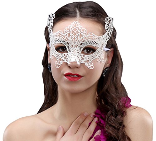 Xiang Ru Damen Spitze Gesicht Augenmaske Cosplay Kostüm für Masquerade Halloween Party Weiss # C von Xiang Ru