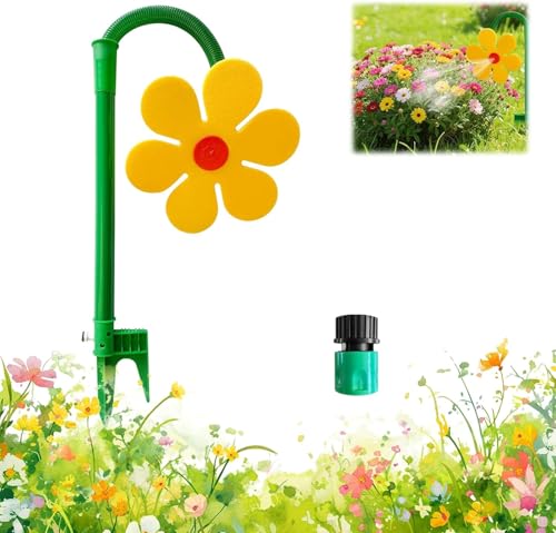 Wassersprinkler Kinder Outdoor, Crazy Daisy Sprinkler, 360° Rasensprinkler Tanzende Blume, Wasserblume für Garten Kinder, Rasensprenger Wasserspielzeug mit Gartenschlauch Anschluss von Xiangqianzou