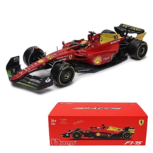 Xiangtat Bburago 1/24 2022 F1-75 75th Anniversary #16 Charles Leclerc Alloy Luxury Vehicle Diecast Cars Model Collection Gift (1/24 F1-75 75th #16) von Xiangtat