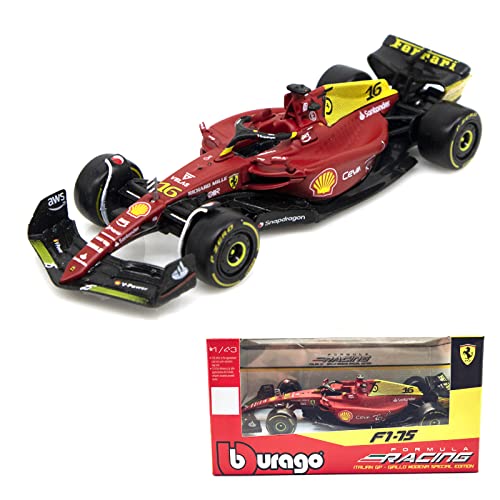 Xiangtat Bburago 1/43 2022 F1-75 75th Anniversary #16 Charles Leclerc Alloy Luxury Vehicle Diecast Cars Model Toy Collection Gift (F1-75 75th #16) von Xiangtat