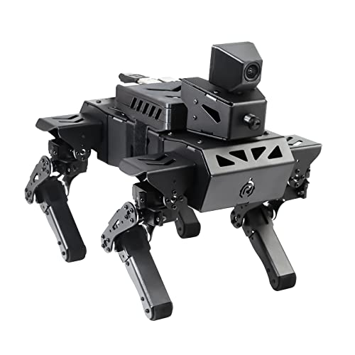 XiaoR GEEK Robot Dog Kit für Raspberry Pi, AI Visual Recognition Interaction Smart Robot Python Programmierbar, 12DOF Bionic Gait Mechanical Dog, HD Kamera, RC-Steuerung (einschließlich Raspberry Pi) von XiaoR GEEK