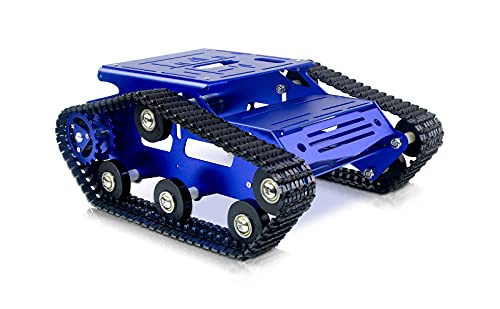 XiaoR GEEK Smart Robot Car Tank Chassis Kit mit 2WD-Motoren für Arduino/Raspberry Pi/Jetson Nano DIY ferngesteuertes Roboterauto (Blau) von XiaoR GEEK