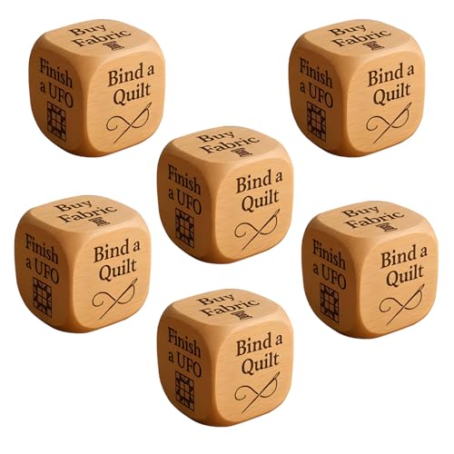 Quilter's Decision Dice, Handgefertigte Quilt-Abenteuerwürfel aus Holz mit 6 gravierten Nähaufgaben – kreatives Geschenk für Quilter, Bastelliebhaber, um Inspiration zu entfachen und Quiltblöcke zu Quilter's Decision Dice, Handgefertigte Quilt-Abenteuerwürfel aus Holz mit 6 gravierten Nähaufgaben – kreatives Geschenk für Quilter, Bastelliebhaber, um Inspiration zu entfachen und Quiltblöcke zu von XiaoerYu