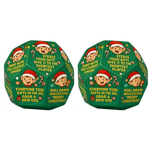 Weihnachtsmann Austausch von Geschenken für Würfeln, Büro-Teambuilding, Familienfeiern und geheime Weihnachtsmann | Spaß großer 3 Zoll-Party-Spiel für Gruppen von Erwachsenen und Jugendlichen (2) von XiaoerYu