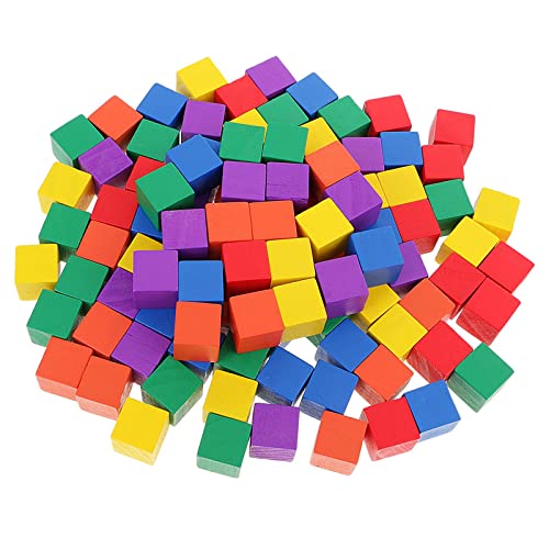 100 bunte Holzwürfel 2 cm – ideal für Mathematik, Puzzleherstellung und Bastelprojekte für Kinder? Pädagogisches Holzblöcke-Set zum Zählen, Sortieren und Farberkennung? Großartig von Xiaojikuaipao