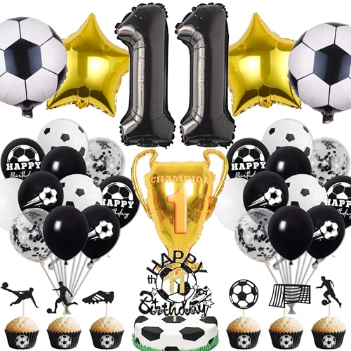 Fussball Deko Geburtstag Kinder 11 Jahre Junge - 11. Geburtstagsdeko Luftballons Fußball Folienballon, Tortendeko und XXL Zahlenballon zum Kindergeburtstag Party Dekoration Fussball Deko Geburtstag Kinder 11 Jahre Junge - 11. Geburtstagsdeko Luftballons Fußball Folienballon, Tortendeko und XXL Zahlenballon zum Kindergeburtstag Party Dekoration von Xietaea
