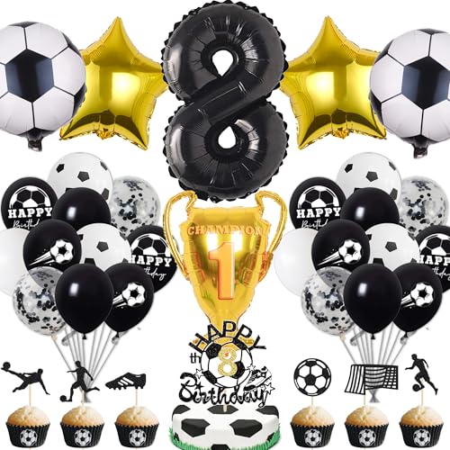 Fussball Deko Geburtstag Kinder 8 Jahre Junge - 8. Geburtstagsdeko Luftballons Fußball Folienballon, Tortendeko und XXL Zahlenballon zum Kindergeburtstag Party Dekoration Fussball Deko Geburtstag Kinder 8 Jahre Junge - 8. Geburtstagsdeko Luftballons Fußball Folienballon, Tortendeko und XXL Zahlenballon zum Kindergeburtstag Party Dekoration von Xietaea