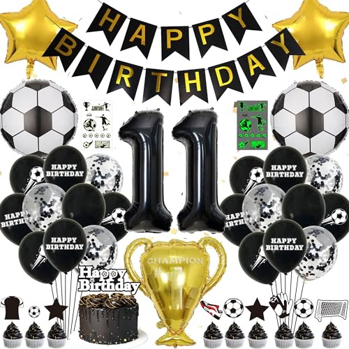 Fussball Luftballon 11 Geburtstag Junge - Fußball Deko Geburtstag Kinder, Happy Birthday Girlande Folienballons Tortendeko, Leuchtende Tattoo Aufkleber, Schwarz Fussball Geburtstagsdeko 11 Jahre Fussball Luftballon 11 Geburtstag Junge - Fußball Deko Geburtstag Kinder, Happy Birthday Girlande Folienballons Tortendeko, Leuchtende Tattoo Aufkleber, Schwarz Fussball Geburtstagsdeko 11 Jahre von Xietaea