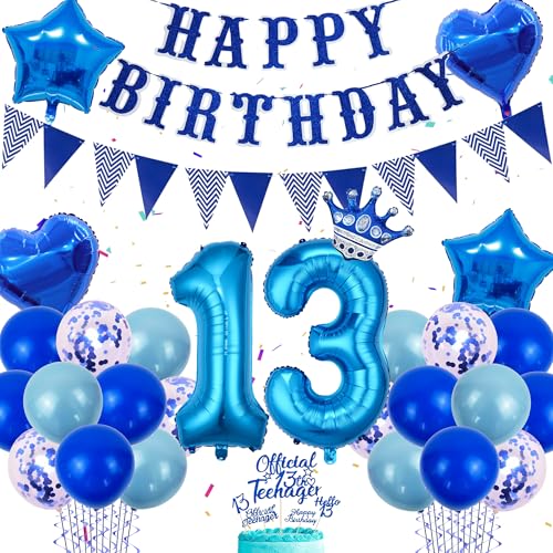 Official Teenager 13 Geburtstag Jungen - Blau Luftballons 13 Geburtstag, Offiziell Teenager Geburtstagdeko 13 Jahre, Happy Birthday Girlande Wimpelkette Tortendeko Konfetti Ballons Herzballons Set Official Teenager 13 Geburtstag Jungen - Blau Luftballons 13 Geburtstag, Offiziell Teenager Geburtstagdeko 13 Jahre, Happy Birthday Girlande Wimpelkette Tortendeko Konfetti Ballons Herzballons Set von Xietaea