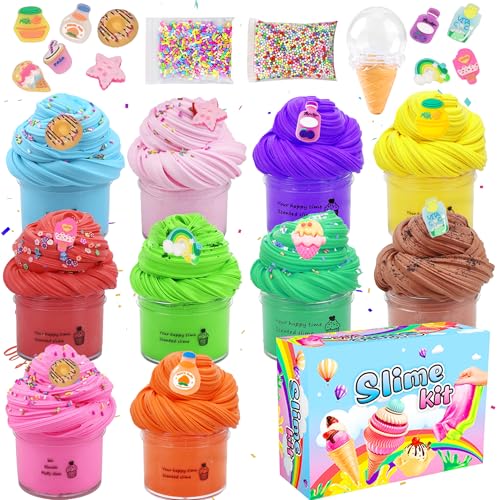 Xietaea Fluffy Schleim Set Kinder - 10 Pack 50 ml Butter Schleim DIY Kit mit Charms, Scented Schleim Putty Spielzeug, Schleim Selber Machen, Weich Nicht Klebrig, Mitgebsel Geschenke für Jungen Mädchen Xietaea Fluffy Schleim Set Kinder - 10 Pack 50 ml Butter Schleim DIY Kit mit Charms, Scented Schleim Putty Spielzeug, Schleim Selber Machen, Weich Nicht Klebrig, Mitgebsel Geschenke für Jungen Mädchen von Xietaea
