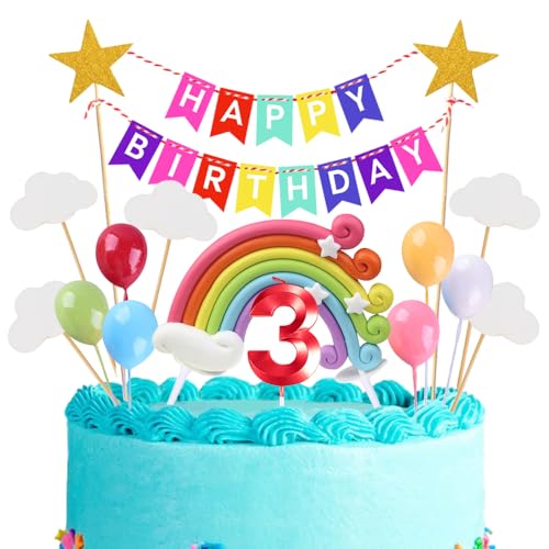 3rd Geburtstags Kuchen Topper Birthday Torten Dekoration Geburtstag Kuchendeko Rot Zahl 3 Kerzen Tortendeko Set Regenbogen Ballon Wolke Sterne für Mädchen Jungen Geburtstags Party Supplies 3rd Geburtstags Kuchen Topper Birthday Torten Dekoration Geburtstag Kuchendeko Rot Zahl 3 Kerzen Tortendeko Set Regenbogen Ballon Wolke Sterne für Mädchen Jungen Geburtstags Party Supplies von Xihuimay