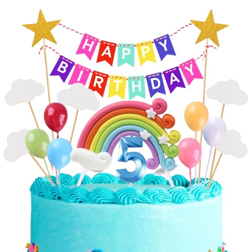 5th Geburtstags Kuchen Topper Birthday Torten Dekoration Geburtstag Kuchendeko Blau Zahl 5 Kerzen Tortendeko Set Regenbogen Ballon Wolke Sterne für Mädchen Jungen Geburtstags Party Supplies 5th Geburtstags Kuchen Topper Birthday Torten Dekoration Geburtstag Kuchendeko Blau Zahl 5 Kerzen Tortendeko Set Regenbogen Ballon Wolke Sterne für Mädchen Jungen Geburtstags Party Supplies von Xihuimay