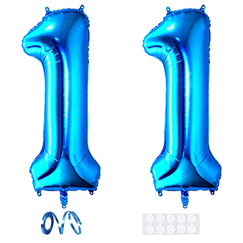 Xihuimay 40" Nummer 11 Folienballon Zahl 11 Luftballon Ziffer 11. Geburtstag Ballon 100cm Riesen Ballons Luft oder Helium Digitaler Ballon für Mädchen Junge Jubiläum Feierliche Anlässe, Blau XXL Xihuimay 40" Nummer 11 Folienballon Zahl 11 Luftballon Ziffer 11. Geburtstag Ballon 100cm Riesen Ballons Luft oder Helium Digitaler Ballon für Mädchen Junge Jubiläum Feierliche Anlässe, Blau XXL von Xihuimay
