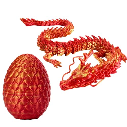Dragon Egg, Drachenei Mit Drache, Mystery Dragon Egg, Drachen Zappelspielzeug, Artikulierte Figurendekoration Mit Ei, Abnehmbares Drachenschuppen-Ei, Voll Bewegliches Kristall-Drachenei-Spielzeug von Xiixuuj