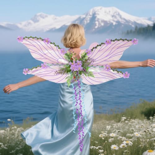 Xijobido Elfenflügel - Schmetterlings Kostüm Flügel Mit 3D Und Blättern Deko,Kostümzubehör Für Mädchen Und Frauen Fotografie Bühnenperformance Party Xijobido Elfenflügel - Schmetterlings Kostüm Flügel Mit 3D Und Blättern Deko,Kostümzubehör Für Mädchen Und Frauen Fotografie Bühnenperformance Party von Xijobido