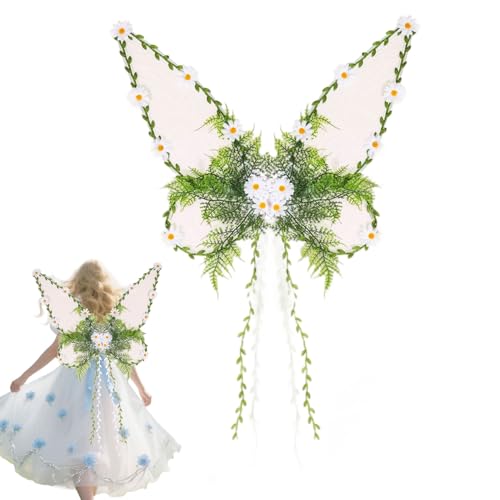 Xijobido Feenflügel - Feenkostüm mit Ranken | Festzubehör Für Bühnenauftritte Party Weihnachten Halloween Karneval Makeup von Xijobido