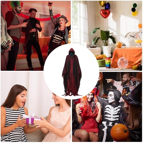 Xijobido Halloween Umhang Für Herren - Unisex Erwachsener Gruseliger Umhang Mit Kapuze - Halloween Kostüm Cosplay Cape Für Rollenspiel Party Bühnenshow Spukhaus von Xijobido