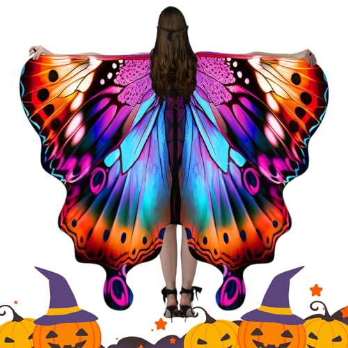 Xijobido Schmetterlingsflügel Für Damen, Verwandlungskostüm Flügel Für Halloween, Verkleidungsumhang Kostüm Für Halloween Maskenbälle, Auftritte Und Rollenspiel von Xijobido