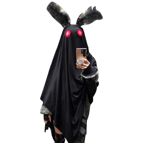 Xijobido Schwarzer Umhang mit Kapuze | Festumhang - Unheimlicher Poncho für Damen Herren Gruselhaus Nachtfest Themenpark Horror Convention Maskerade Kostüm Xijobido Schwarzer Umhang mit Kapuze | Festumhang - Unheimlicher Poncho für Damen Herren Gruselhaus Nachtfest Themenpark Horror Convention Maskerade Kostüm von Xijobido