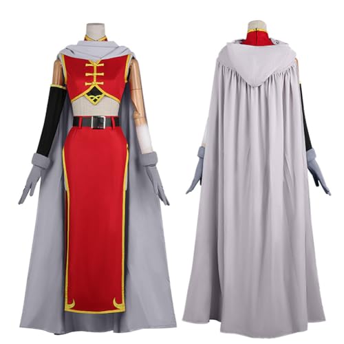 Ximman Kagura Anime-Cosplay-Kostüm, Kagura, Cosplay, Tang-Stil, roter langer Robe, grauer Umhang, komplettes Set, Halloween-Outfit für Damen Ximman Kagura Anime-Cosplay-Kostüm, Kagura, Cosplay, Tang-Stil, roter langer Robe, grauer Umhang, komplettes Set, Halloween-Outfit für Damen von Ximman