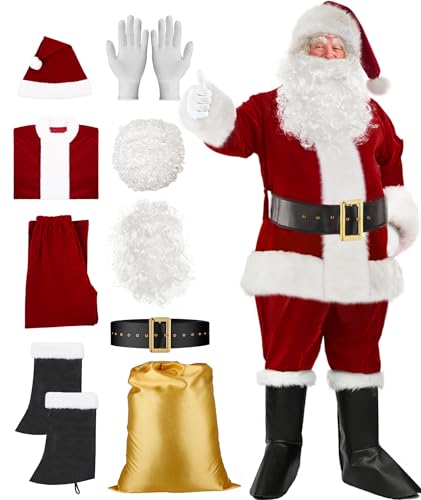 XinChangShangMao Weihnachtsmann-Kostüm für Herren, Weihnachtsmann-Anzug, Erwachsene, professionelles Weihnachtsmann-Kostüm, Weihnachtsmann-Outfit, Weinrot, 3XL XinChangShangMao Weihnachtsmann-Kostüm für Herren, Weihnachtsmann-Anzug, Erwachsene, professionelles Weihnachtsmann-Kostüm, Weihnachtsmann-Outfit, Weinrot, 3XL von XinChangShangMao