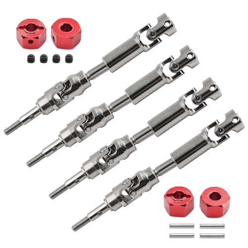 XinGeeek Stahl vorne & hinten Universal Antriebswelle CVD mit Rad Hex Nabe für Traxxas Mini Maxx RC Car (Rot) von XinGeeek