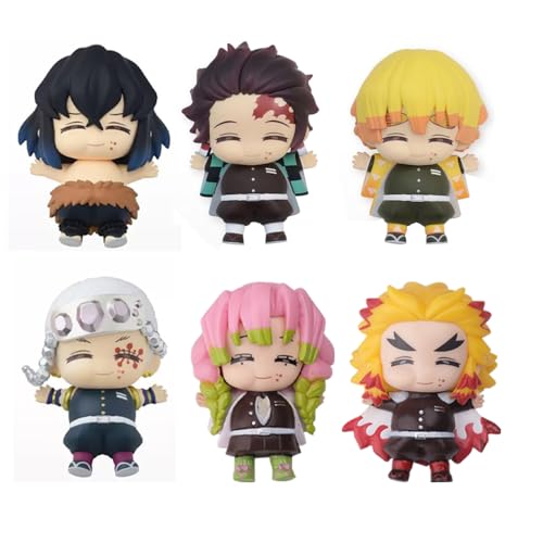 6pcs Kanroji Mitsuri Figur Mini Anime Figuren Rengoku Kyoujurou Modell 6cm Kamado Tanjiro Action Figure Hashibira Inosuke Statue Desktop Sammlung von Xinchangda