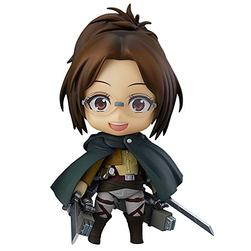 Eren Jaeger Figuren, Hange Zoe Anime Figur Movable Interchangeable Head PVC Q Version Anime Action Figurine von Xinchangda